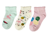 Girls Trainer Socks Flamingo 3Pk (2-10yrs)