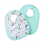 Nuby Snug N'Dry Organic Cotton Bib Twin Pack Green