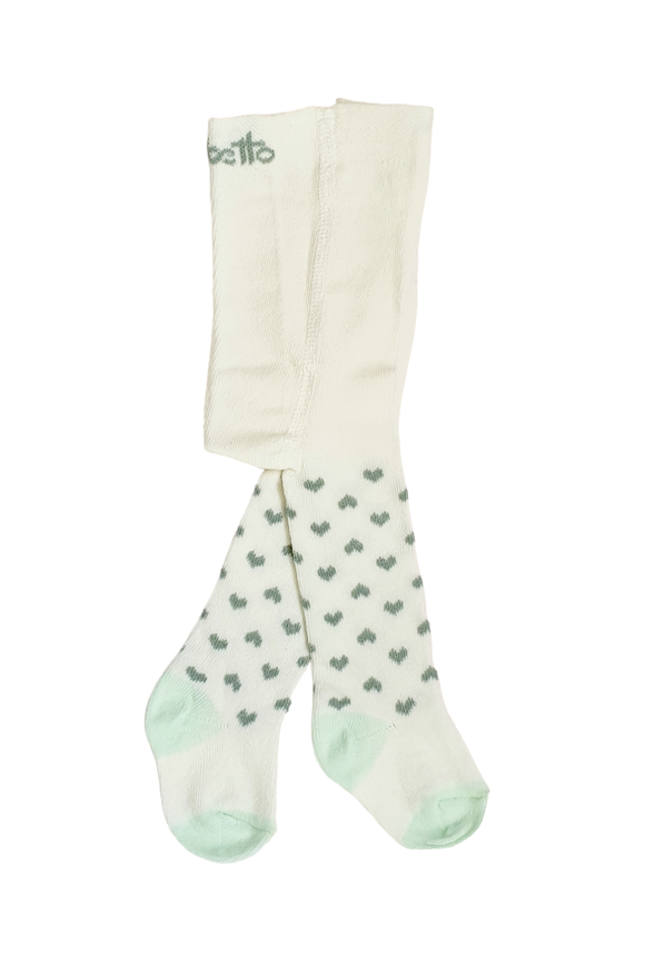 Bebetto Baby Girl Tights Ivory/Green (0-36mths)