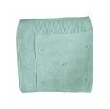 Pompom Knitted Baby Blanket Green