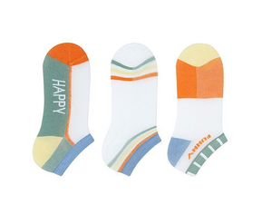 Boys Trainer Socks White Orange 3Pk (3-12yrs)