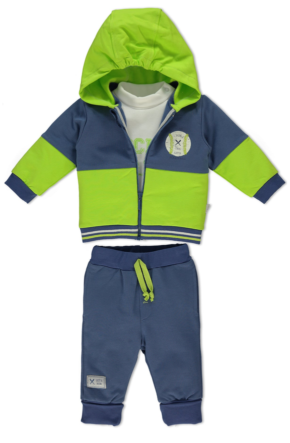 Bebetto Hoodie, Joggers and Top Set Blue/Green (6mths-3yrs)