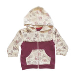 Bebetto Floral Print Hoodie Burgundy (6mths-3yrs)