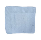 Knitted Baby Blanket Popcorn Pattern Indigo