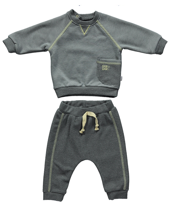 Bebetto Sweatshirt & Jogger Set Grey (3mths-2yrs)