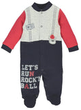 Bebetto Colour Block Sleepsuit Bear Navy Red (3-9mths)