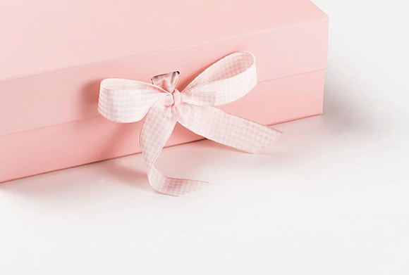 Pink and White Gingham Ribbon 80cm