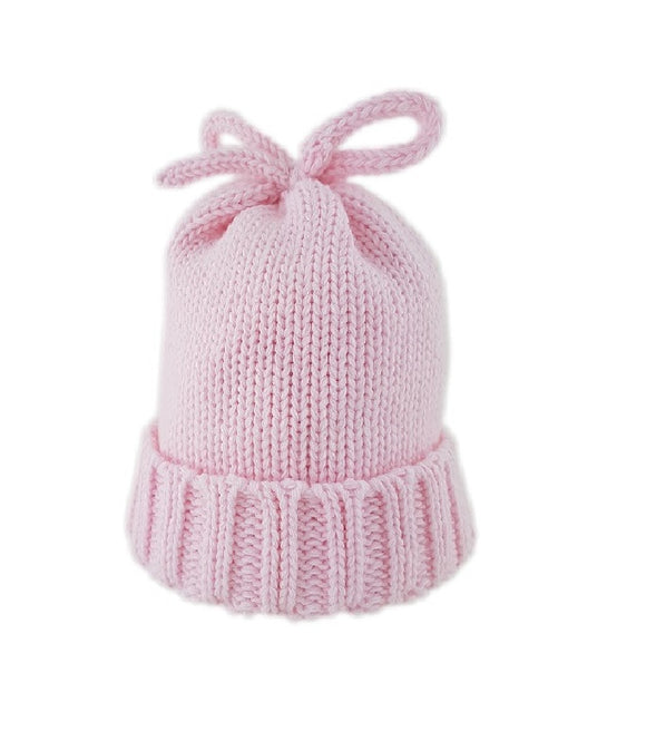 Baby Knitted Hat Plain Pink (3-6mths)