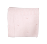 Pompom Knitted Baby Blanket Pink