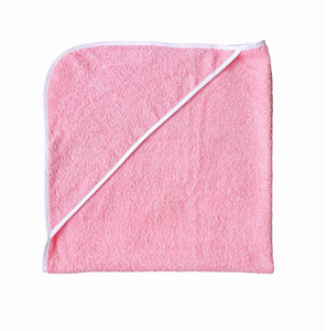 Baby Hooded Square Towel Pink Plain 90/90cm