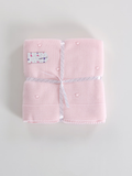 Pompom Knitted Baby Blanket Pink