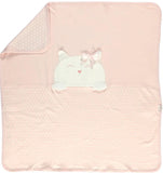 Bebetto Cotton Baby Blanket Pink Kitten 80/80cm
