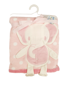 Baby Blanket Fleece Elephant Pink