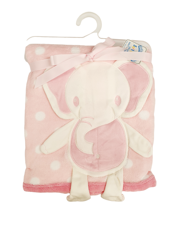 Baby Blanket Fleece Elephant Pink