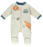Bebetto Zip Cotton Tiger Sleepsuit Grey (3-12mths)