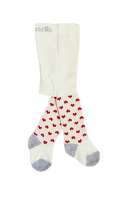 Bebetto Baby Girl Tights Ivory/Red (0-36mths)