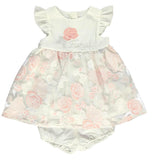 Bebetto Floral Occasion Dress Ivory Pink (6mths-3yrs)