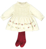 Bebetto Dress And Tights Set Cream (6mths-2yrs)