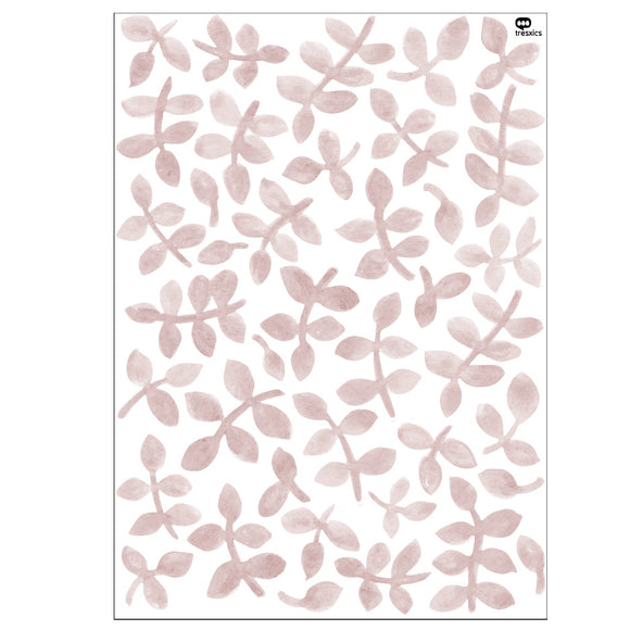 Tresxics Watercolour Leaves Wall Stickers Pink