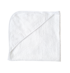 Baby Hooded Square Towel White Plain 90/90cm