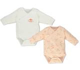Bebetto 2-Pack Wrap Bodysuits Natural Home (0-3mths)