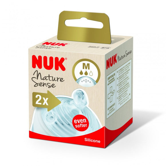 NUK Nature Sense Medium Flow Size M Silicone Teat 2Pk