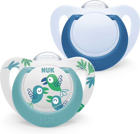 NUK Star Silicone Soother 2-Pack Blue 18-36m