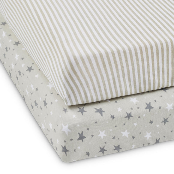 Ickle Bubba Cosmic Aura 2-Pack Fitted Cot Bed Sheets