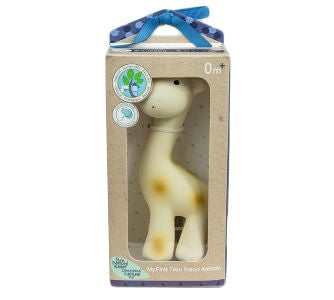 Tikiri Giraffe Natural Rubber Teether Rattle & Bath Toy Boxed