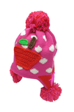 Large Pom Pom Girls Winter Hat Bright Pink (1-4yrs)