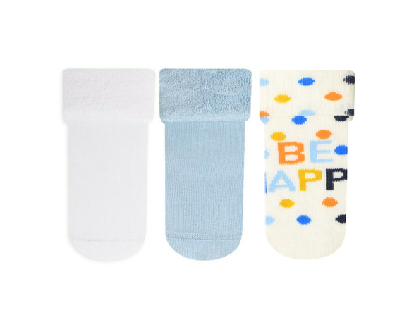 Baby Boy Anti-Slip Terry Socks Be Happy 3Pk