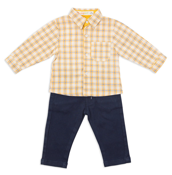 Babybol Chequered Shirt And Trousers Set (1-2yrs)