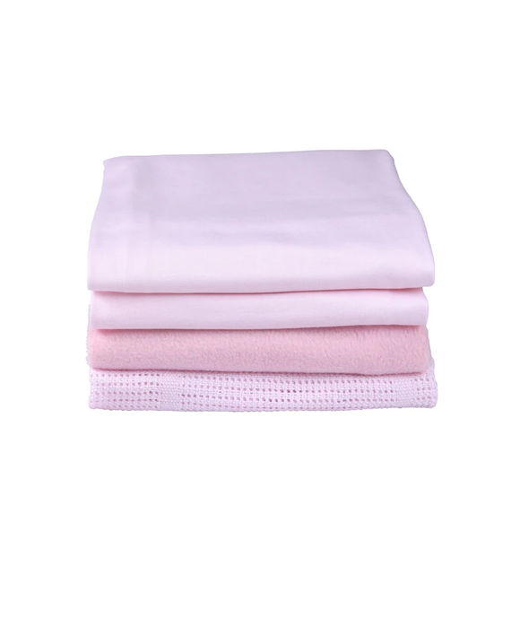 Clair de Lune 4-Piece Bedding Set-Cot Bed Pink
