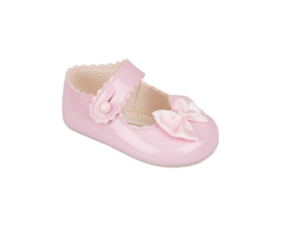 Baypods Patent Pre-walker Shoes With Bow Pink