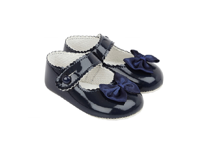 Baypods Patent Pre-walker Shoes With Bow Navy