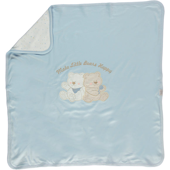Bebetto Cotton Baby Blanket Blue Bears 80/80
