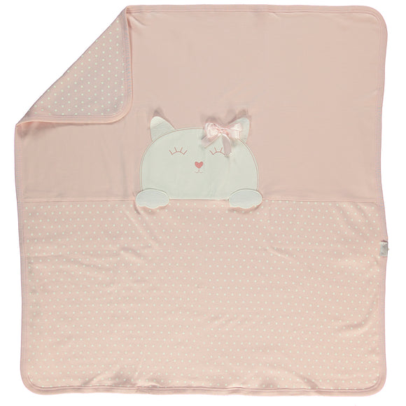 Bebetto Cotton Baby Blanket Pink Kitten 80/80