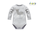 PINOKIO Baby Bodysuit Wild Animals Grey