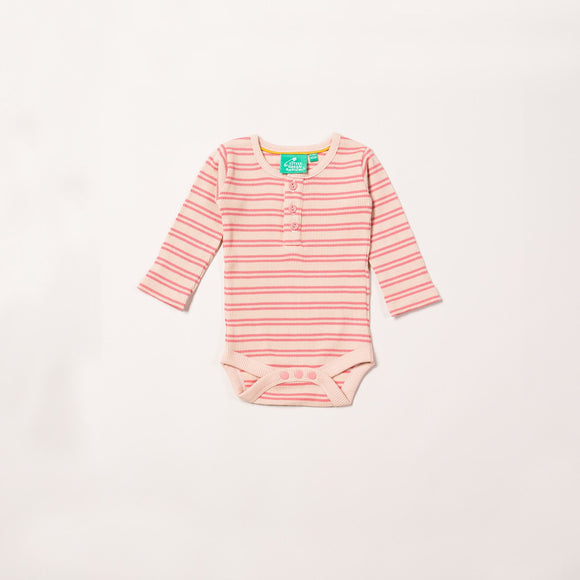 Little Green Radicals Forever Bodysuit Sugar Pink Stripes Organic Cotton (0-12mths)