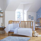 Clair de Lune Stars & Stripes Cot/Cot Bed Quilt & Bumper Bedding Set Blue