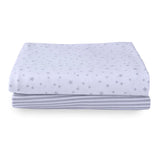 Clair de Lune 2-Pack Cotton Fitted Sheets Cot Stars And Stripes Grey 60/120