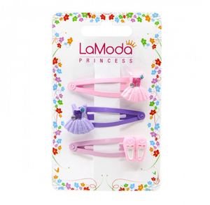 LaModa Princess Girls Clips Ballerina Pink 3Pk