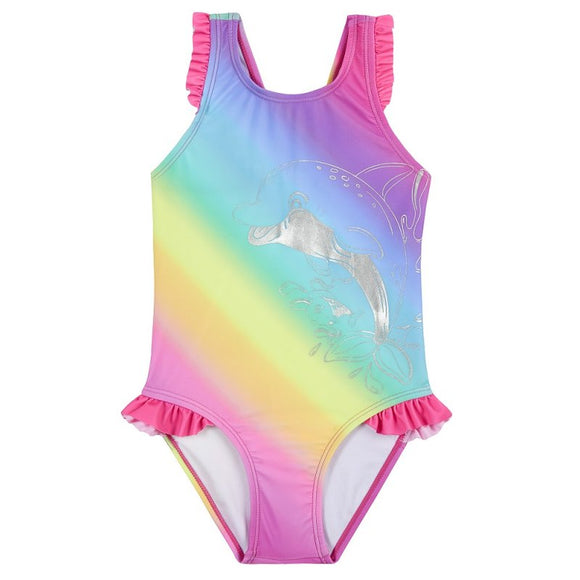 Red Melon Girls Swimsuit Rainbow Dolphin (2-6yrs)