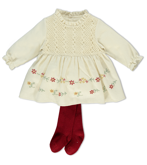 Bebetto Dress And Tights Set Red (6mths-2yrs)