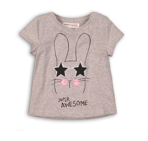 Minoti Girls T-shirt Bunny Grey (9mths-3yrs)