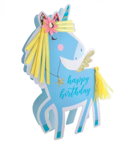 Second Nature HAPPY BIRTHDAY Blue Unicorn Greeting Card