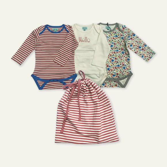 Lilly and Sid Organic Collection 3-Pack Bodysuit in Gift Bag (0-24mths)