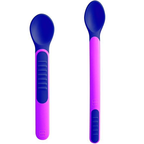 MAM Heat Sensitive Spoons And Cover 6m+ Pink