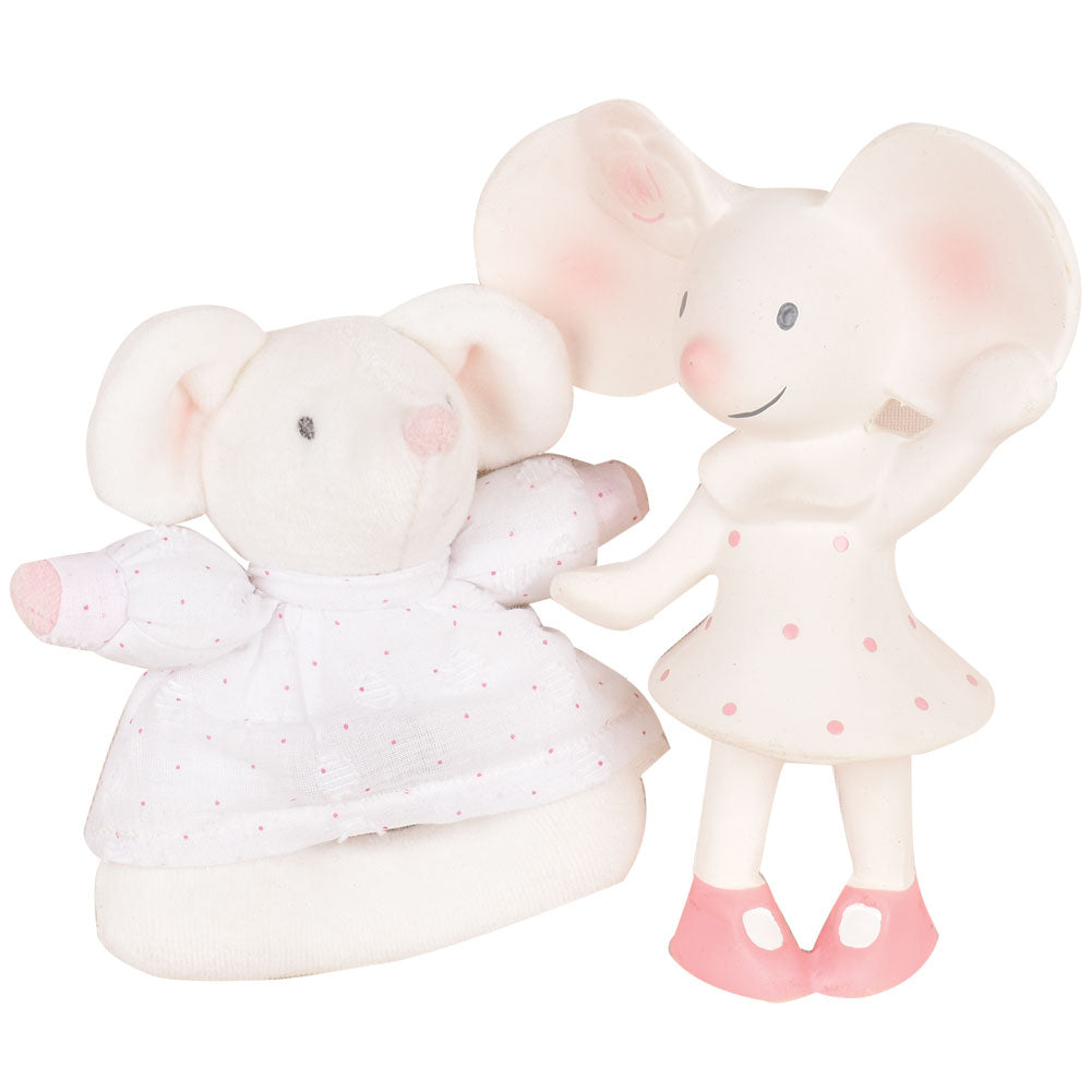 Tikiri Meiya the Mouse Gift Set Boxed (Rubber Squeaker + Soft Rattle ...