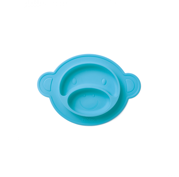 Nuby Monkey Feeding Mat Plate Blue